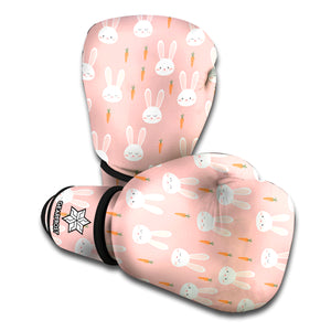 Rabbit And Carrot Pattern Print Boxing Gloves