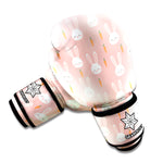 Rabbit And Carrot Pattern Print Boxing Gloves