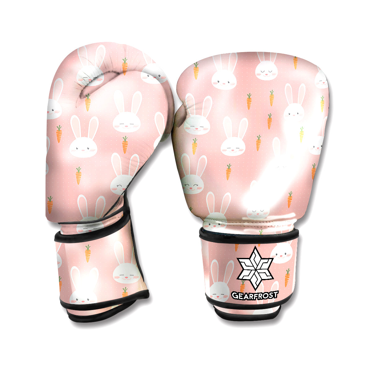 Rabbit And Carrot Pattern Print Boxing Gloves