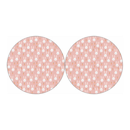 Rabbit And Carrot Pattern Print Car Coasters