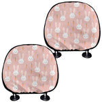Rabbit And Carrot Pattern Print Car Headrest Covers