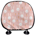 Rabbit And Carrot Pattern Print Car Headrest Covers
