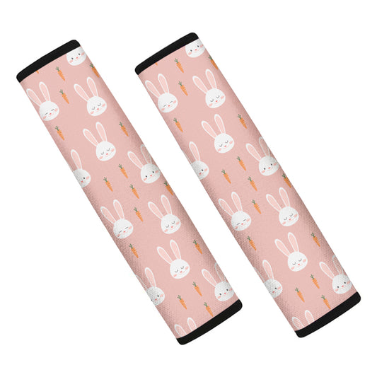 Rabbit And Carrot Pattern Print Car Seat Belt Covers
