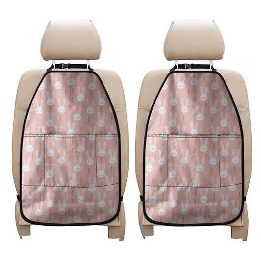 Rabbit And Carrot Pattern Print Car Seat Organizers