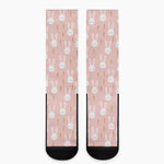 Rabbit And Carrot Pattern Print Crew Socks