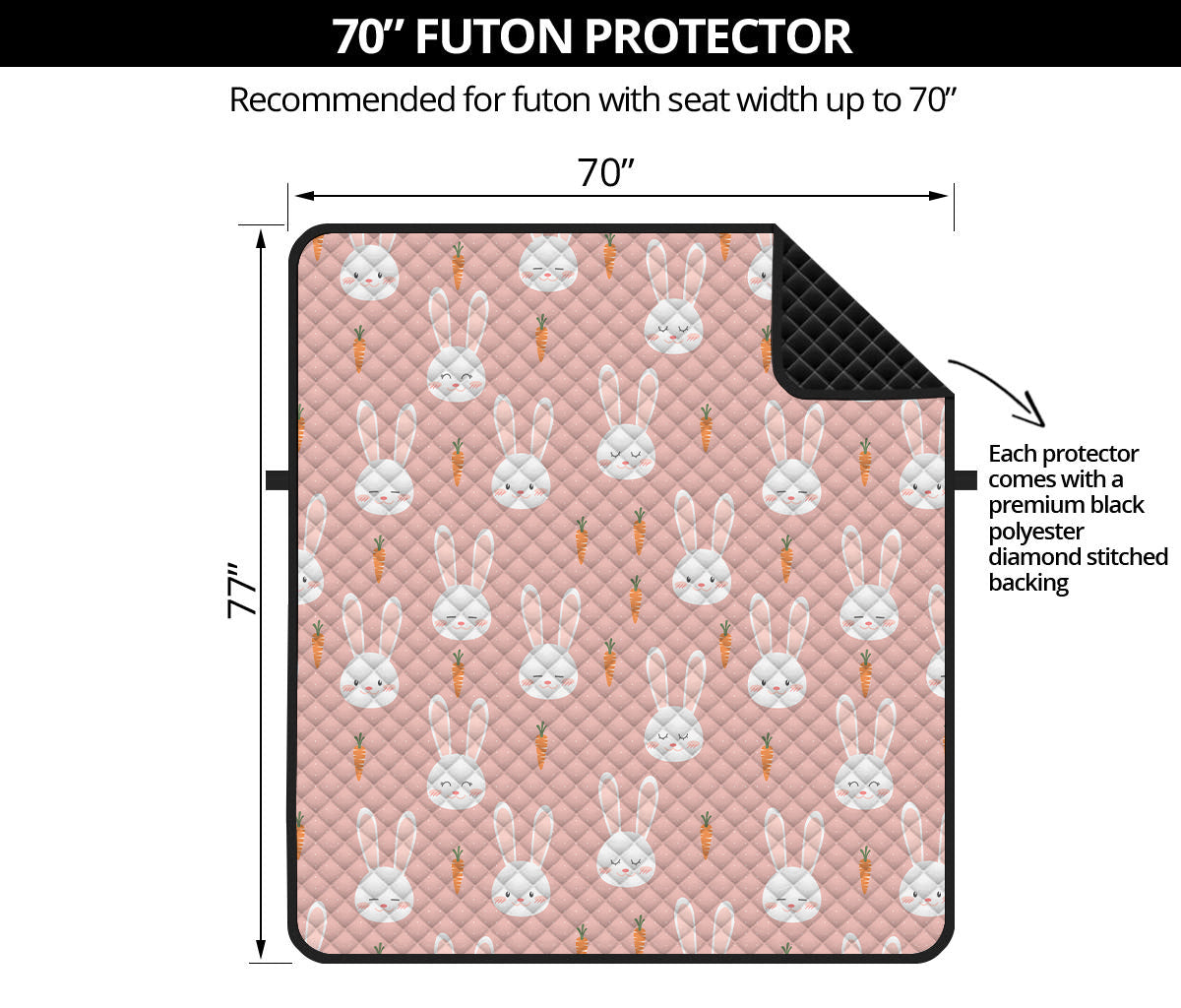 Rabbit And Carrot Pattern Print Futon Protector