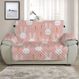 Rabbit And Carrot Pattern Print Half Sofa Protector