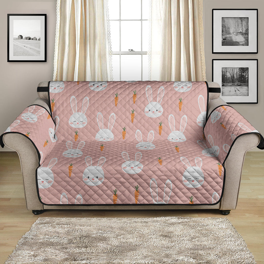 Rabbit And Carrot Pattern Print Loveseat Protector