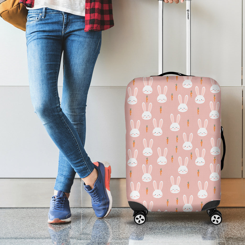 Rabbit And Carrot Pattern Print Luggage Cover