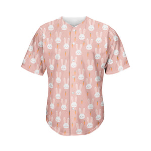 Rabbit And Carrot Pattern Print Men's Baseball Jersey