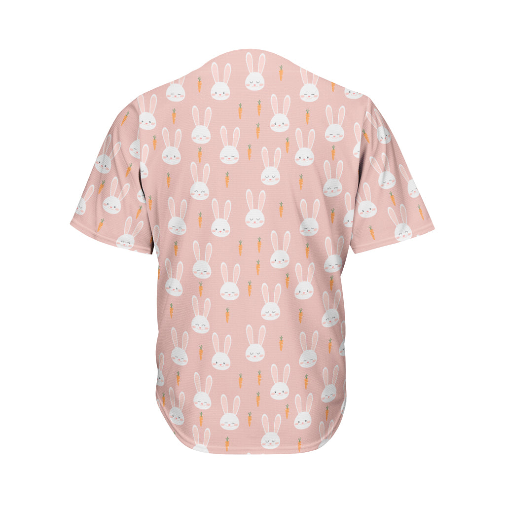 Rabbit And Carrot Pattern Print Men's Baseball Jersey