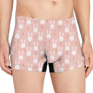 Rabbit And Carrot Pattern Print Men's Boxer Briefs