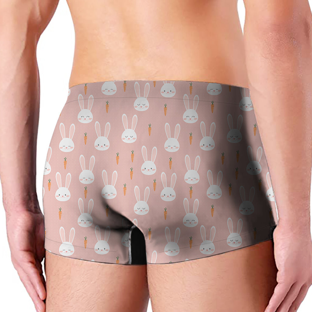 Rabbit And Carrot Pattern Print Men's Boxer Briefs