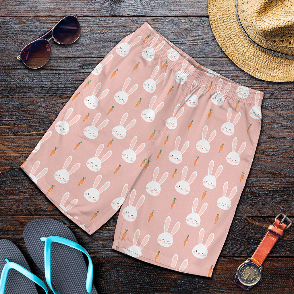 Rabbit And Carrot Pattern Print Men's Shorts