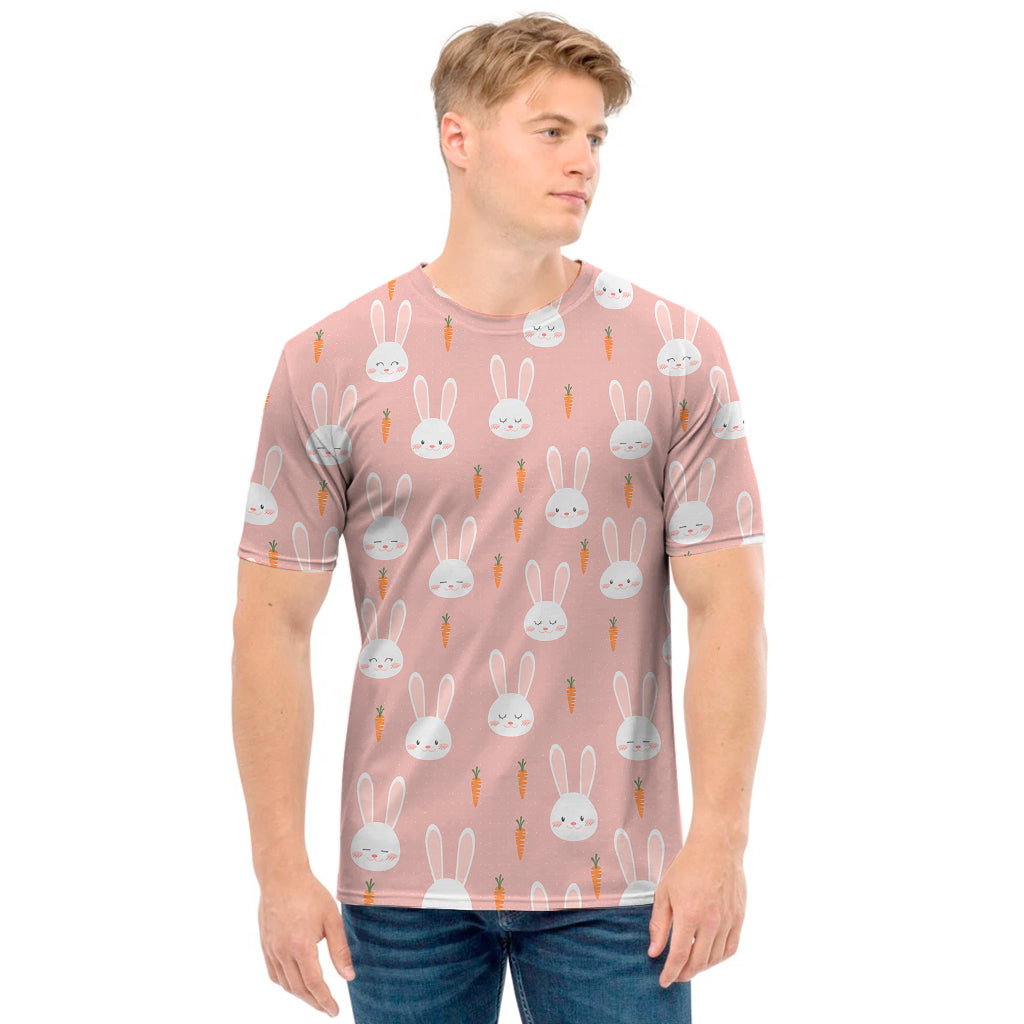 Rabbit And Carrot Pattern Print Men's T-Shirt