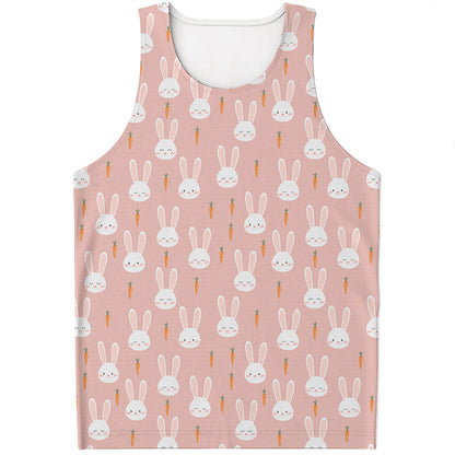 Rabbit And Carrot Pattern Print Men's Tank Top