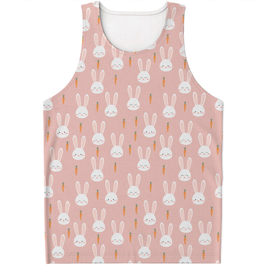 Rabbit And Carrot Pattern Print Men's Tank Top