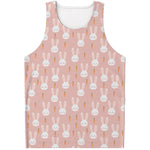 Rabbit And Carrot Pattern Print Men's Tank Top