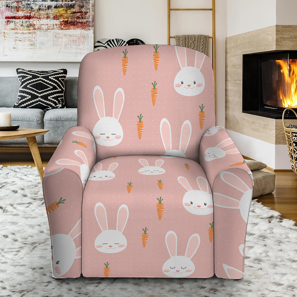 Rabbit And Carrot Pattern Print Recliner Slipcover