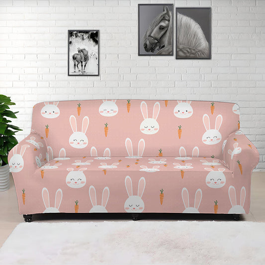 Rabbit And Carrot Pattern Print Sofa Cover