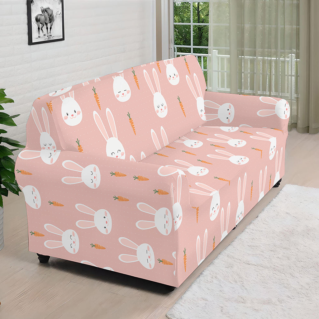 Rabbit And Carrot Pattern Print Sofa Cover