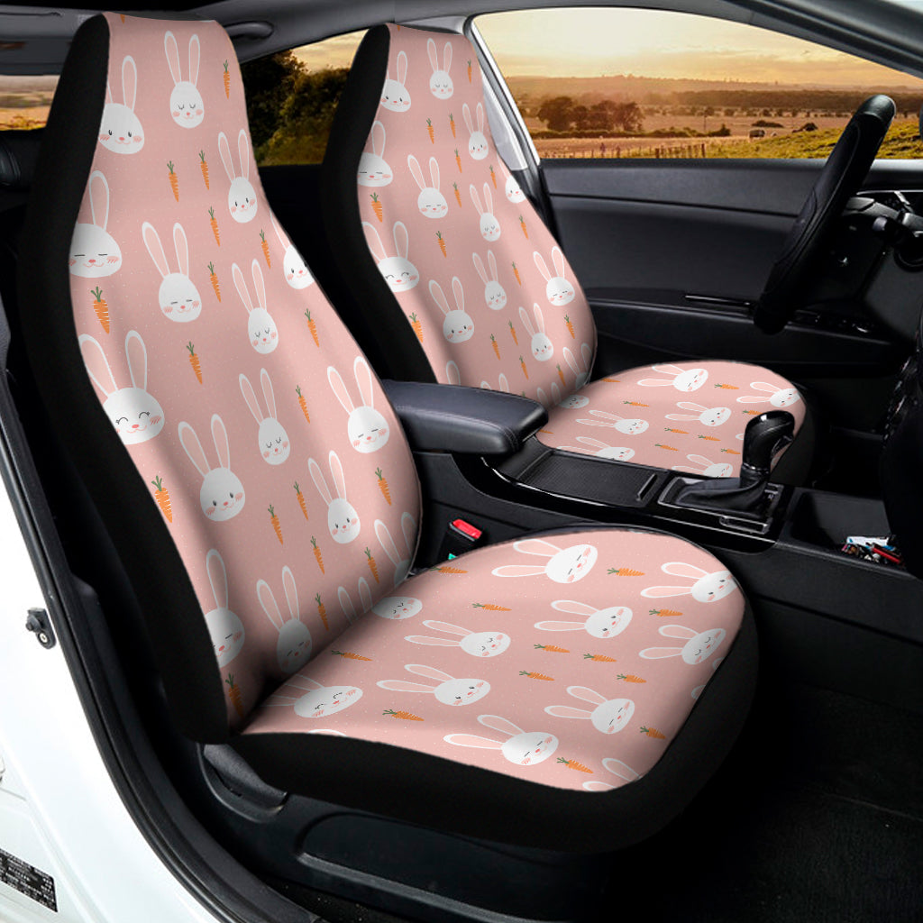 Rabbit And Carrot Pattern Print Universal Fit Car Seat Covers