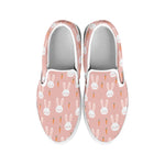 Rabbit And Carrot Pattern Print White Slip On Shoes