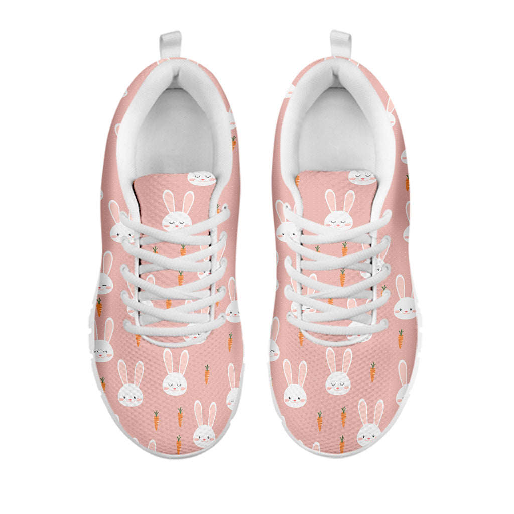 Rabbit And Carrot Pattern Print White Sneakers