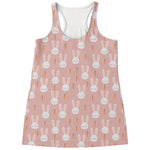 Rabbit And Carrot Pattern Print Women's Racerback Tank Top
