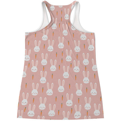 Rabbit And Carrot Pattern Print Women's Racerback Tank Top