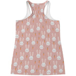 Rabbit And Carrot Pattern Print Women's Racerback Tank Top
