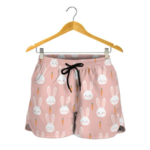 Rabbit And Carrot Pattern Print Women's Shorts