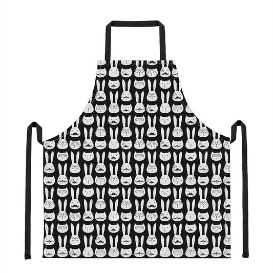 Rabbit And Cat Pattern Print Apron