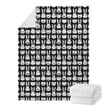 Rabbit And Cat Pattern Print Blanket