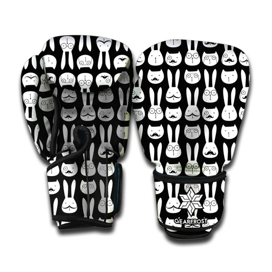 Rabbit And Cat Pattern Print Boxing Gloves