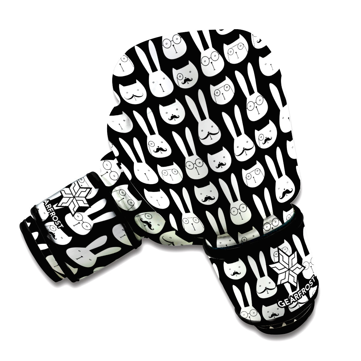 Rabbit And Cat Pattern Print Boxing Gloves