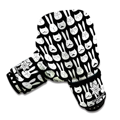Rabbit And Cat Pattern Print Boxing Gloves