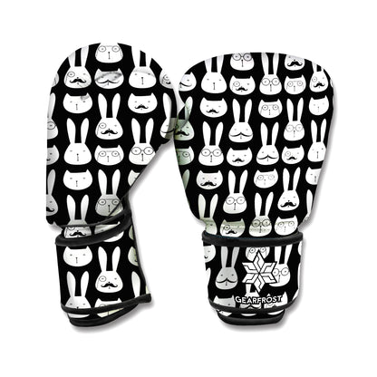 Rabbit And Cat Pattern Print Boxing Gloves