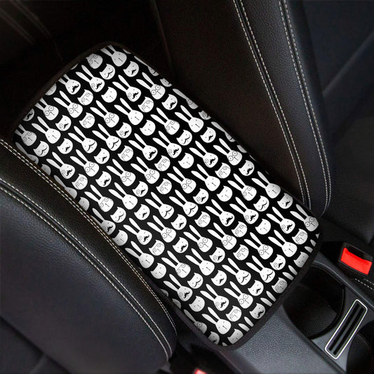Rabbit And Cat Pattern Print Car Center Console Cover