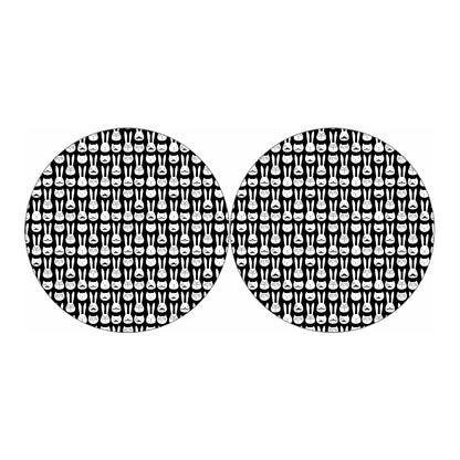Rabbit And Cat Pattern Print Car Coasters