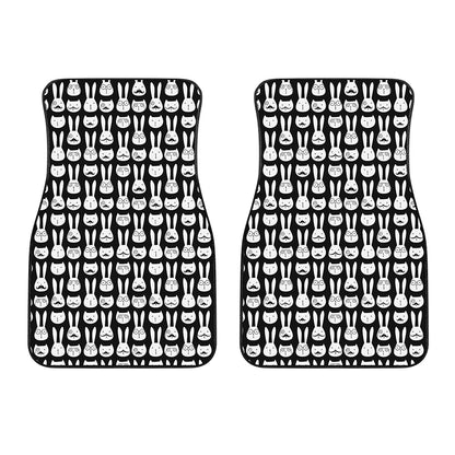 Rabbit And Cat Pattern Print Front Car Floor Mats