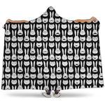 Rabbit And Cat Pattern Print Hooded Blanket