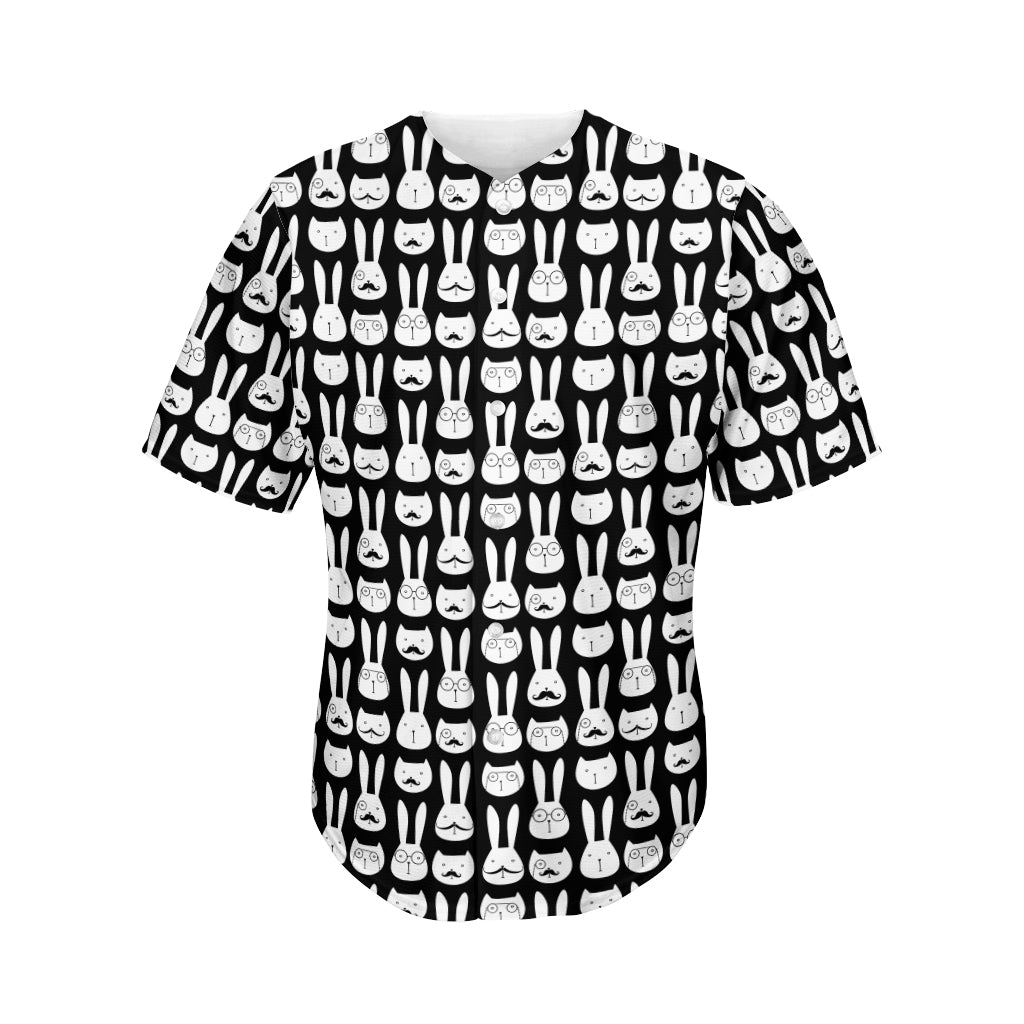 Rabbit And Cat Pattern Print Men's Baseball Jersey