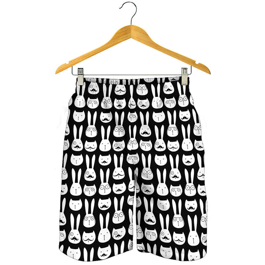 Rabbit And Cat Pattern Print Men's Shorts