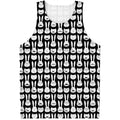 Rabbit And Cat Pattern Print Men's Tank Top