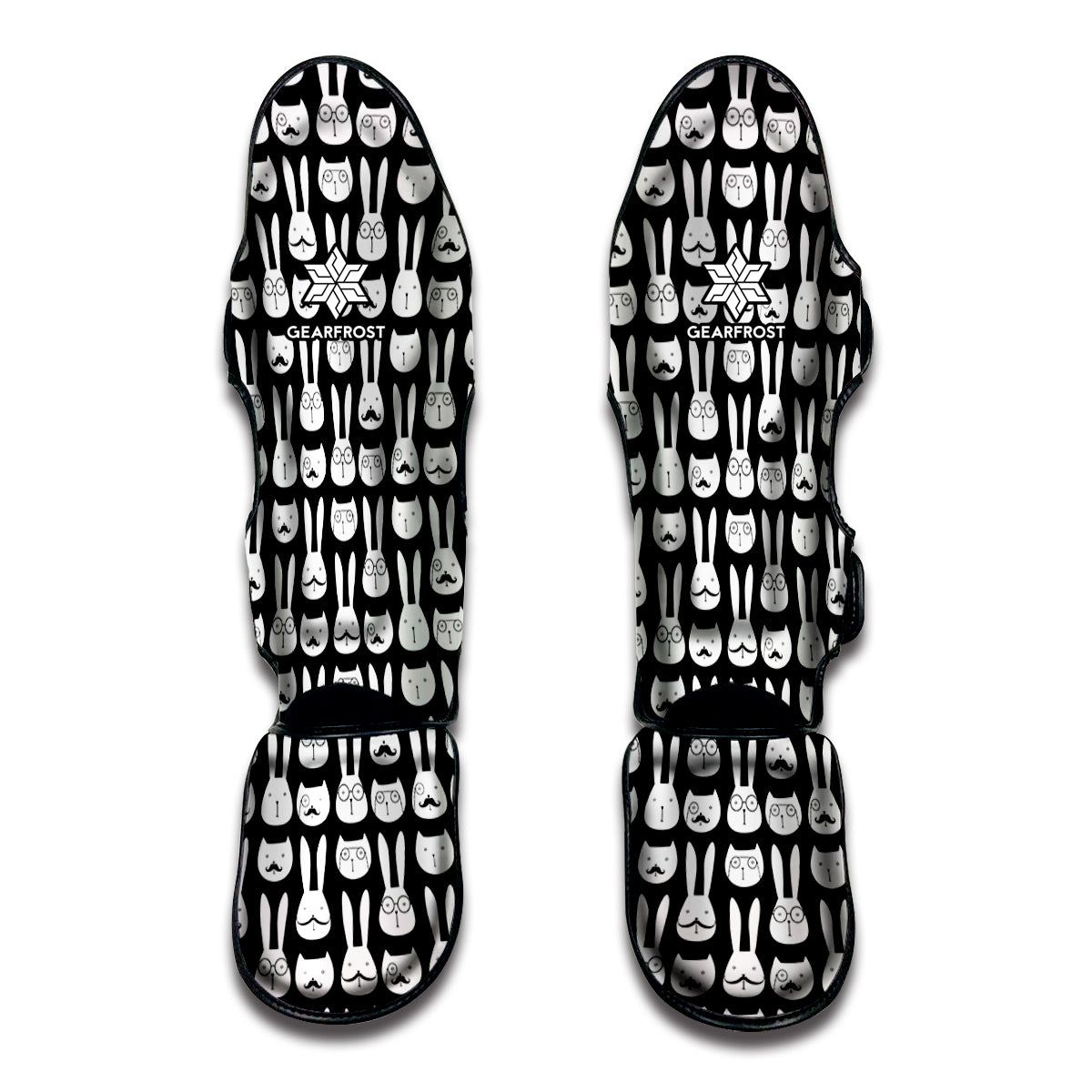 Rabbit And Cat Pattern Print Muay Thai Shin Guard