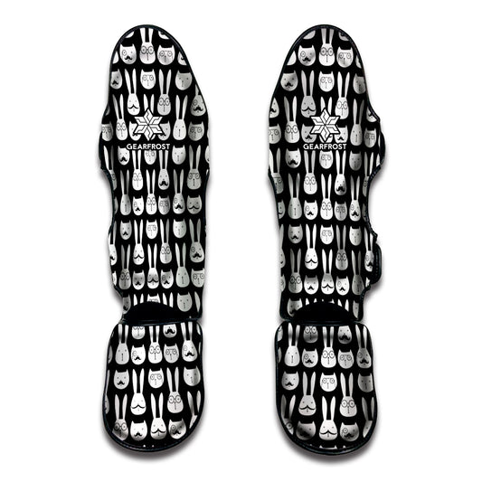 Rabbit And Cat Pattern Print Muay Thai Shin Guard