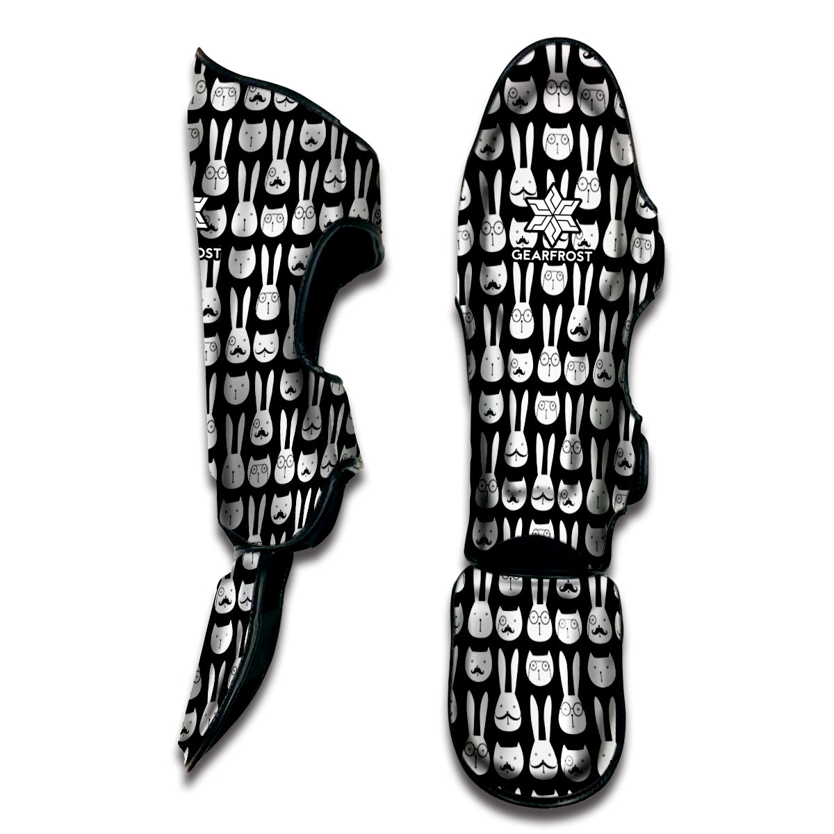 Rabbit And Cat Pattern Print Muay Thai Shin Guard