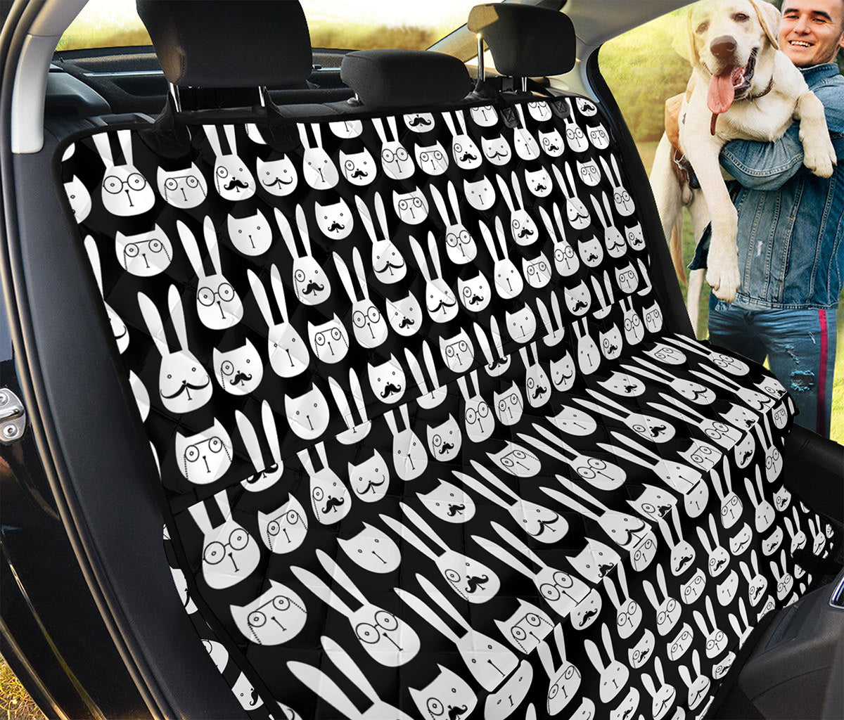 Rabbit And Cat Pattern Print Pet Car Back Seat Cover