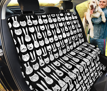 Rabbit And Cat Pattern Print Pet Car Back Seat Cover